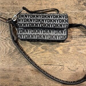 Designer Lightweight DKNY Crossbody Bag - Black and White
